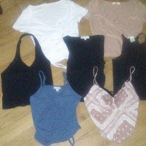 7 BNWT WOMENS CROP SHIRTS AND TANKS